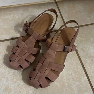 MADEWELL THE FISHERMAN SANDAL CLOG IN NUBUCK LEATHER. Faded Mauve. Size 8